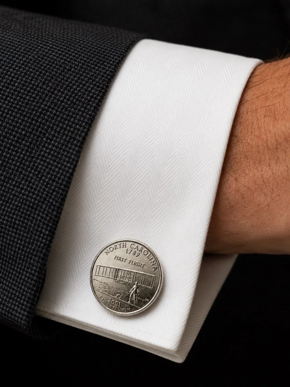 North Carolina State Quarter Coin Cufflinks | Wright Brothers First Flight
